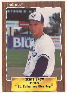 Scott Brow 1990 St. Catharines Blue Jays card