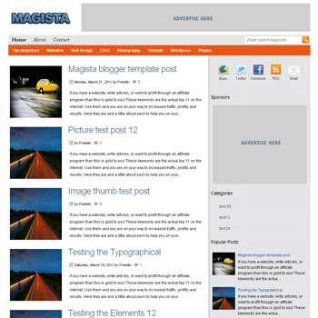 Magista<br /> blogger template. 3 column footer blogger template