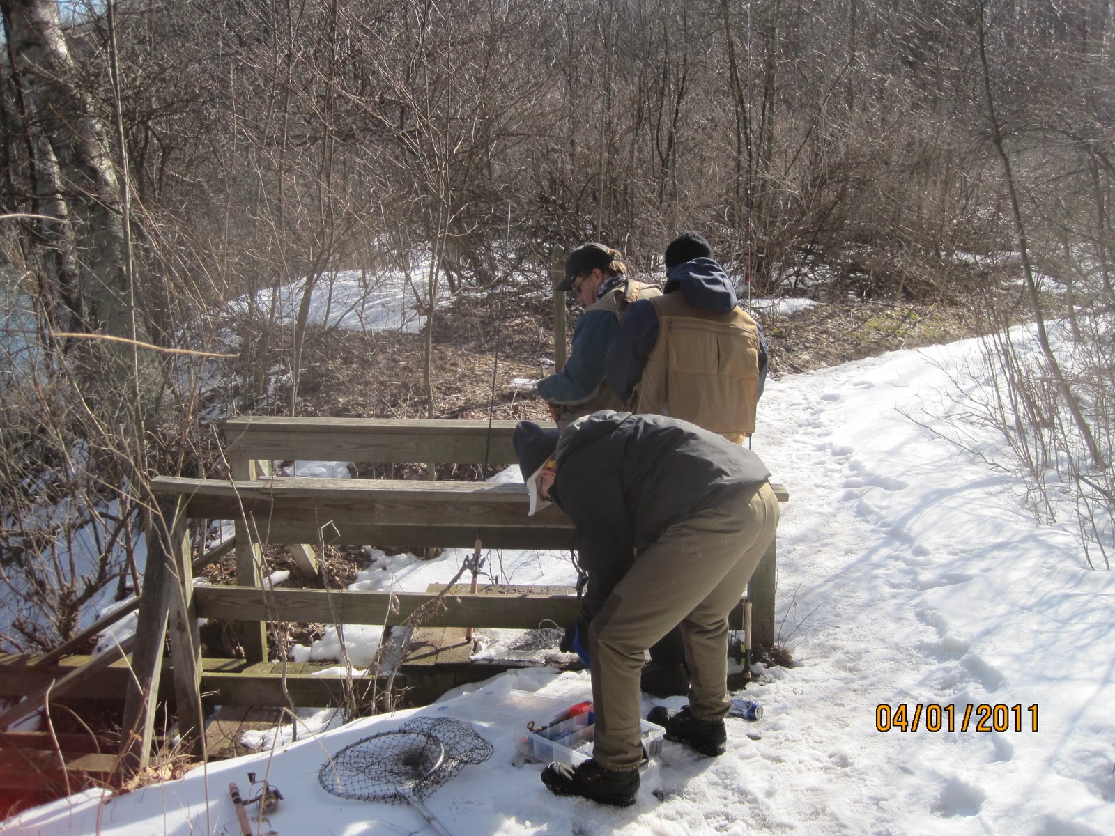 Part of fishing is getting your gear in order. We kept going further 