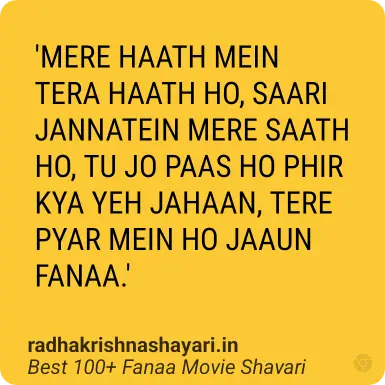 Top Fanaa Movie Shayari