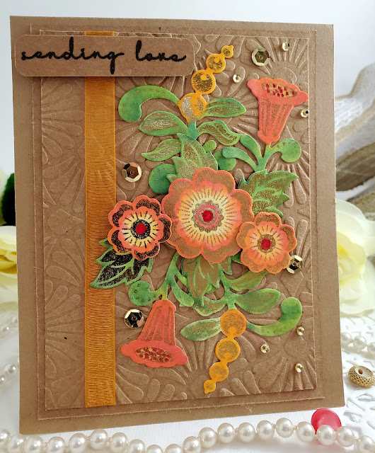 Example of reverse foiling technique in card making.