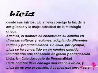 ▷ Significado del nombre Licia