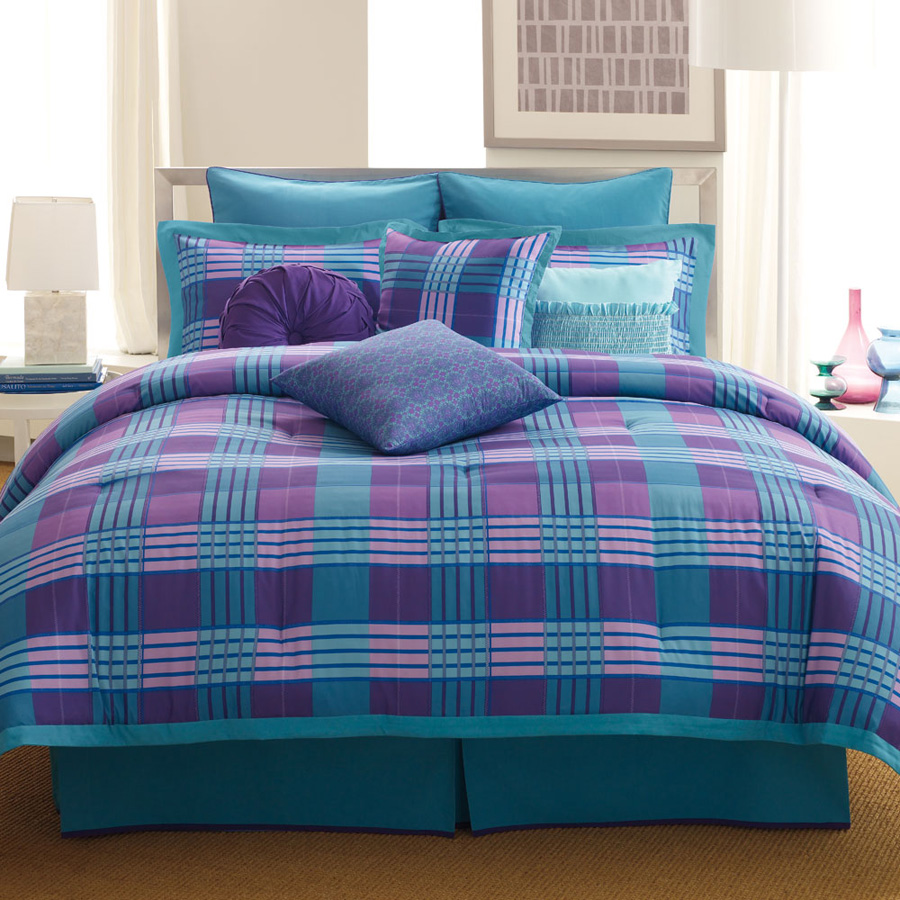 Turquoise And Purple Bedding Plaid turquoise bedding