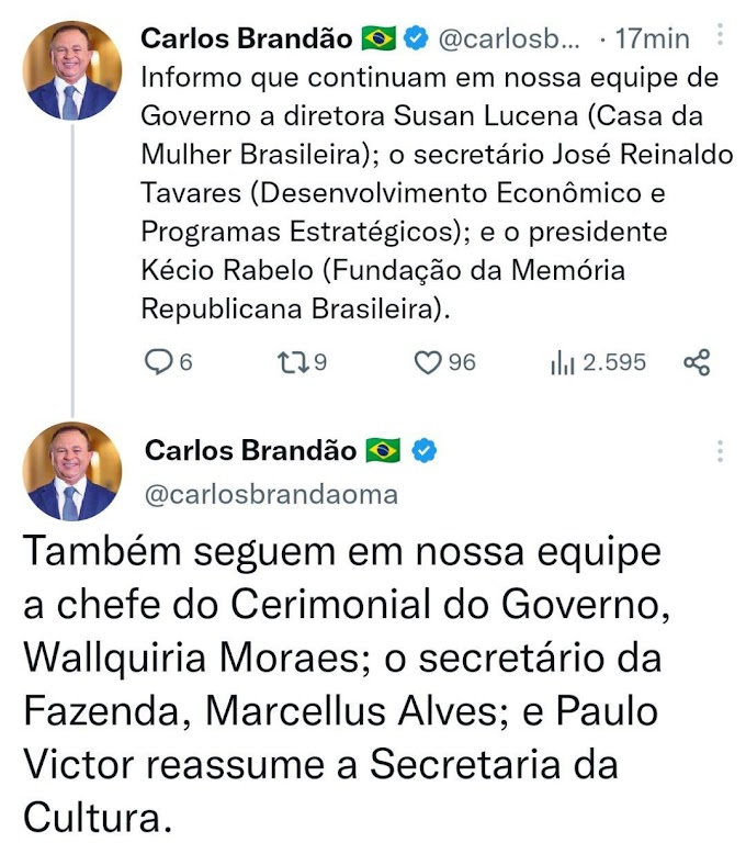 PARTE 2 - Brandão segue anunciando novas nomeações de seu secretariado 