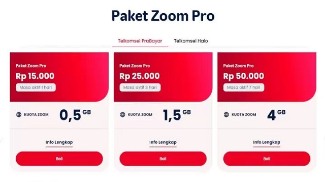 Paket Zoom Telkomsel