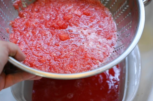 Straining Watermelon Pulp Image