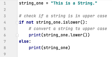 Converting a string to lower case in Python