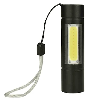 XPE+COB 2Lights 1000 Lumens 3Modes USB Rechargeable Brightness EDC LED Flashlight Torch Suit Brightness level hown - store