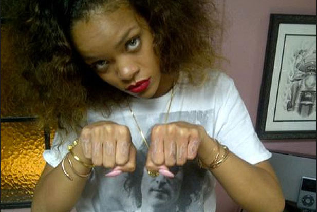 Rihanna's tattoo obsession continues The bad girl added some fresh ink to 