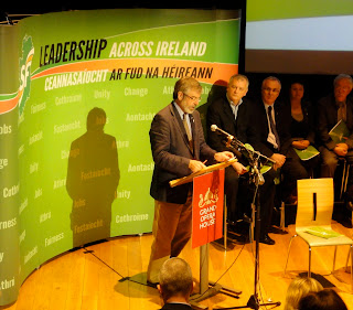 Gerry Adams speaking at Sinn Fein manifesto launch for 2011 Assembly and local government elections