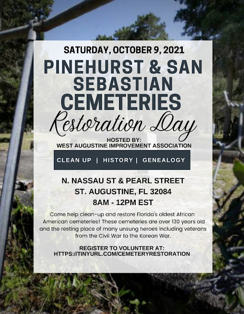 Pinehurst and San Sebastian Cemeteries Restoration Day in West Augustine Florida
