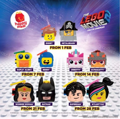 McDonalds Lego Movie 2 2019 Malaysia Happy Meal Toys set of 10 face cases