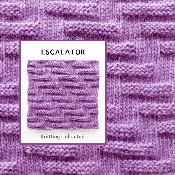 Knit Purl Square 19: Escalator Knit Purl pattern
