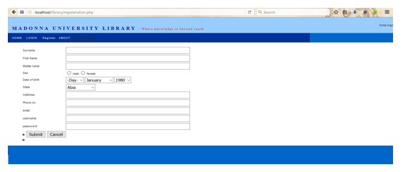 Figure 5.5 Registration form Figure 5.5 Registration form