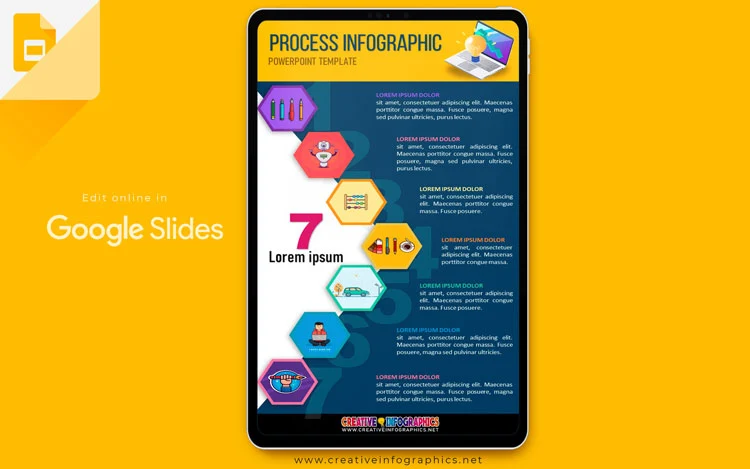 Process infographic template with a modern design