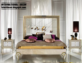 creative bed and headboard art deco style in modern interior