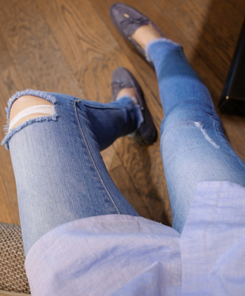 Destroyed Vintage Wash Skinny Jeans