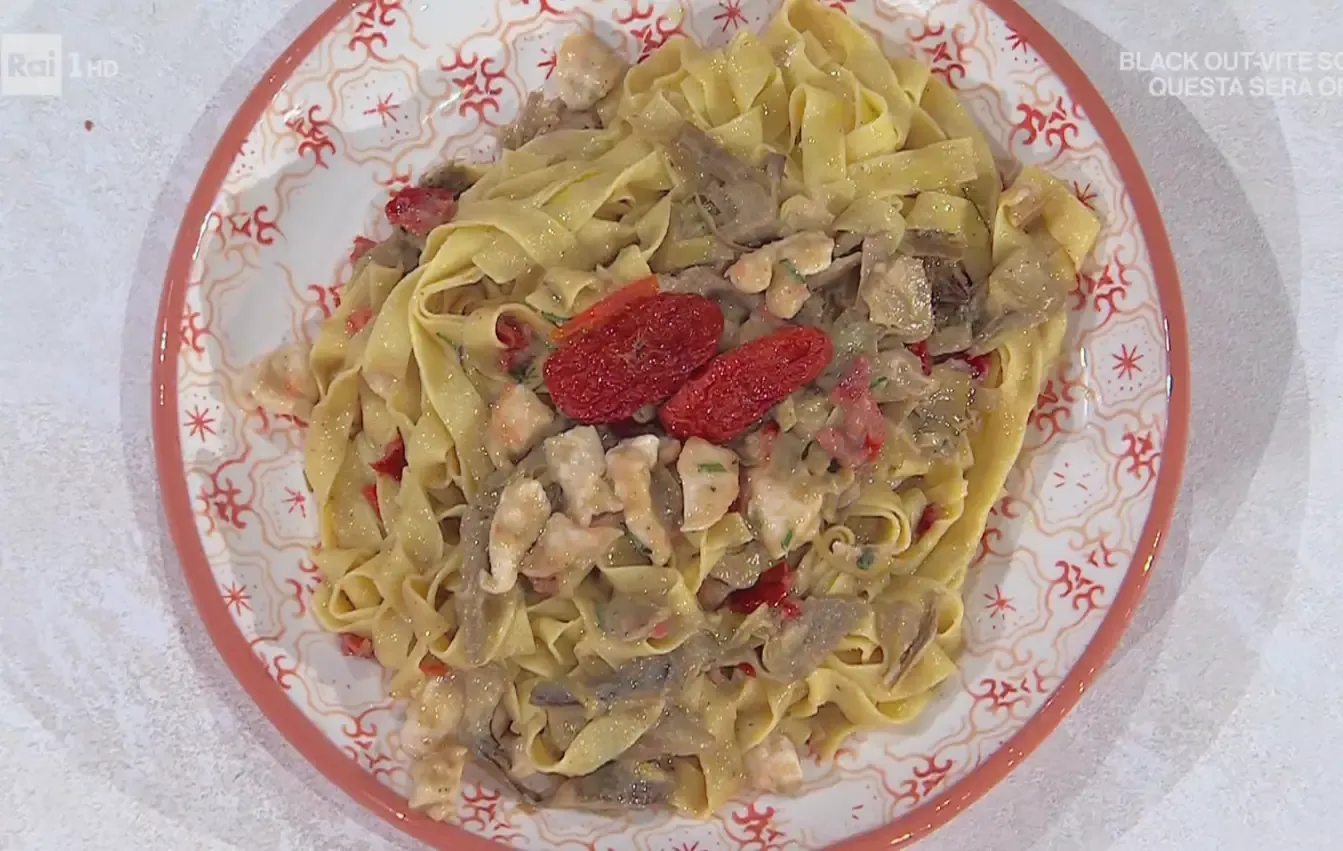 Pappardelle con straccetti di pollo e carciofi di Fabio Potenzano