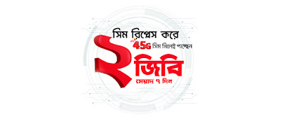 Robi 4.5G Sim Replacement 2GB 4G Internet Free Offer