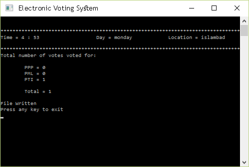 electronic polling system in c++ language