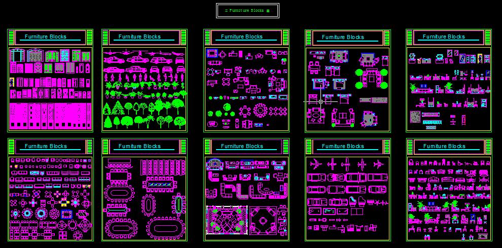 مجموعة كبيرة من بلوكات التصميم المعماري للأوتوكاد New AutoCAD blocks