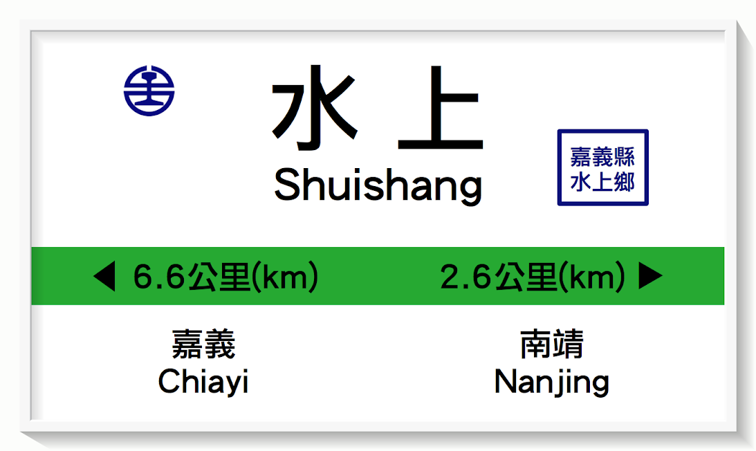 台湾鉄路水上駅表示板イメージ