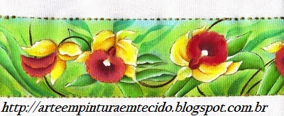 Pintura em Tecido Flores orquideas