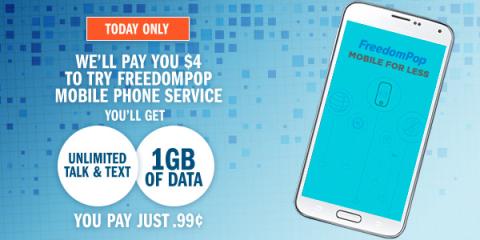 Image: Swagbucks, the online rewards site that puts cash back in your wallet, has an AMAZING offer through FreedomPop where you get 400 SB (which is the equivalent of $4 in gift cards) for buying a SIM card for just $0.99!