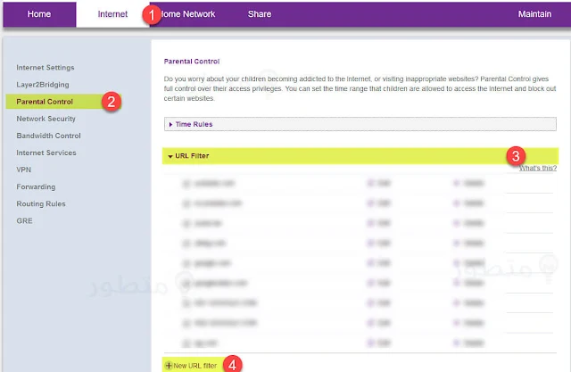 حجب المواقع راوتر we adsl