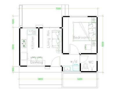plan maison 5 x 7 avec toit