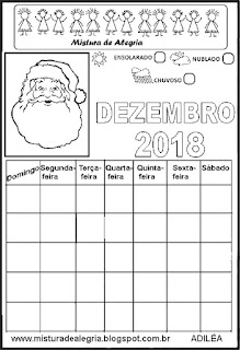 Calendário de 2018 para completar