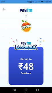 Paytm Rasna Cashback Offer