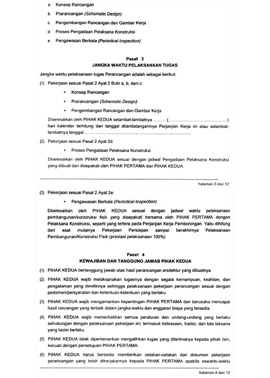 LINGKAR WARNA Contoh surat perjanjian kerja arsitek