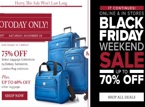 Hudson's Bay Black Friday Weekend Sale + 75% Off Luggage Sets 