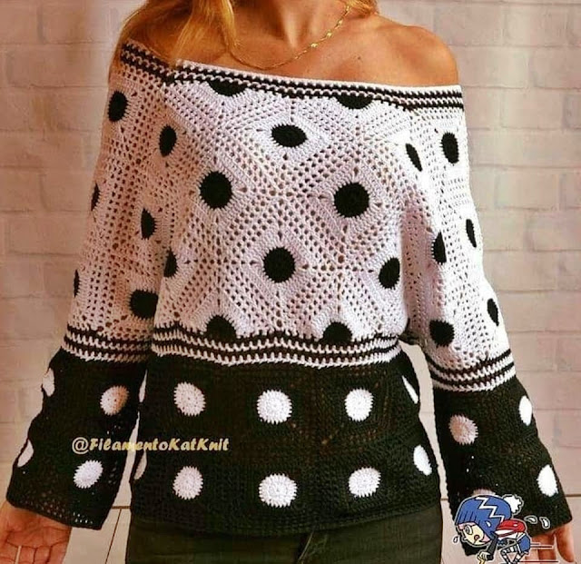 granny square crochet blouse pattern