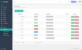 SmartEnd CMS - Laravel Admin Dashboard com Frontend e Restful API