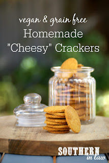 Healthy Homemade Vegan Cheese Crackers Recipe - Grain Free Cheez-Its and Goldfish Crackers Copycat Replacement - low carb, clean eating recipe, dairy free, egg free, sugar free