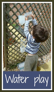 Water play in the garden with a water wall