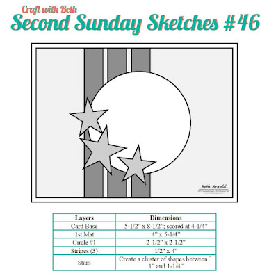 Second Sunday Sketches card sketch challenge graphic #46 with measurements