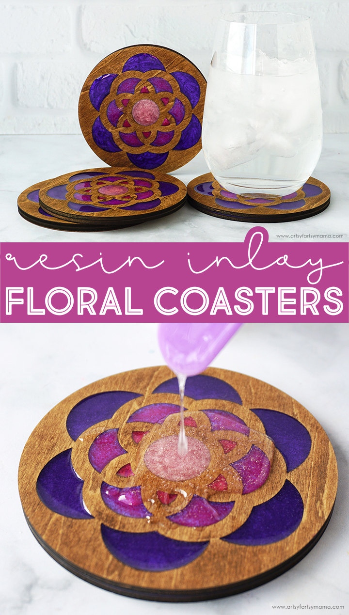 Resin Inlay Floral Coasters