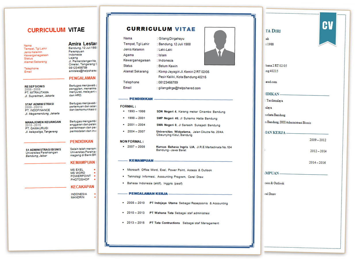 Contoh Daftar Riwayat Hidup Format Docx MS Word