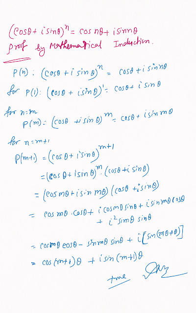 Class 11 Mathematical Induction prove that (cost heta+I sint heta) ^n=(cos n theta + I sin ntheta)
