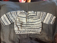 knit baby sweater She knits in pearls