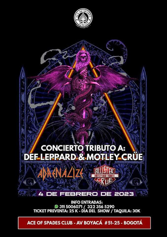 CONCIERTO EN VIVO TRIBUTO A #defleppard  × adrenalize #motleycrue  x Allistër Crüe