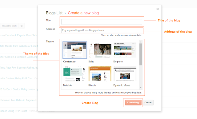 Step to Create Blog