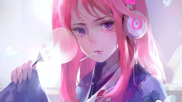 Wallpaper Anime Girl, Anime, Pink, Artist, Artwork, Digital Art, Hd, 4k