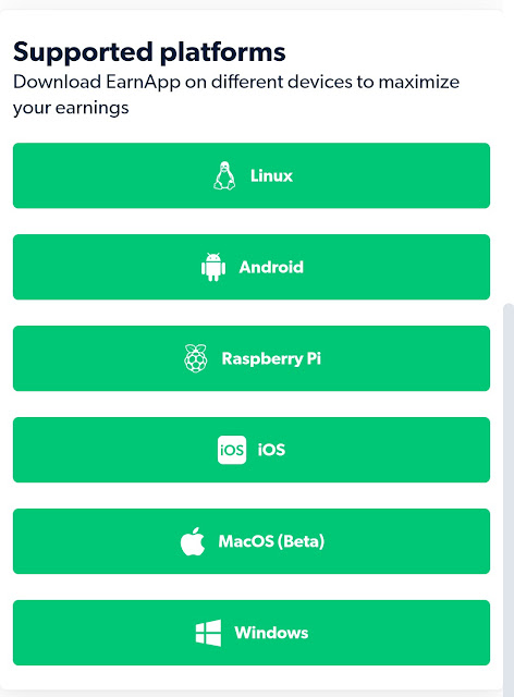 Earn app supported device list.