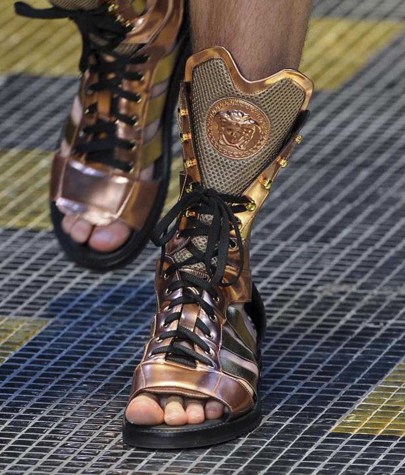 Fashion  Lifestyle: Versace Gladiator Sandals Spring 2013 Menswear