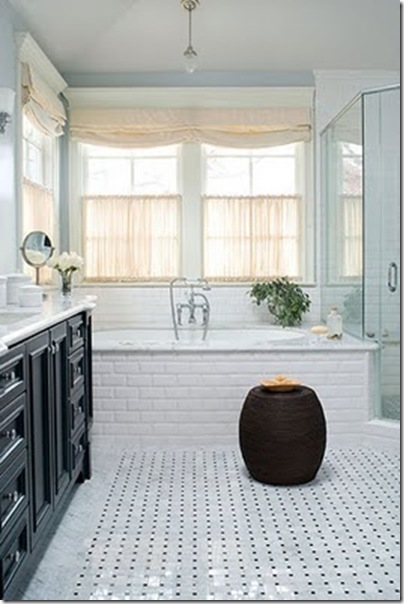 a lifes design bathroom with garden stool