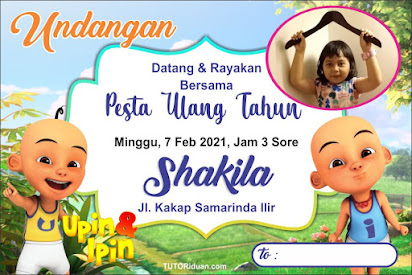 Desain Undangan Ultah Kartun Upin & Ipin CDR